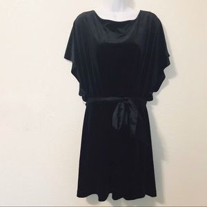 White House Black Market Black Velvet Blouson Dres